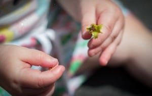 Child with flower
